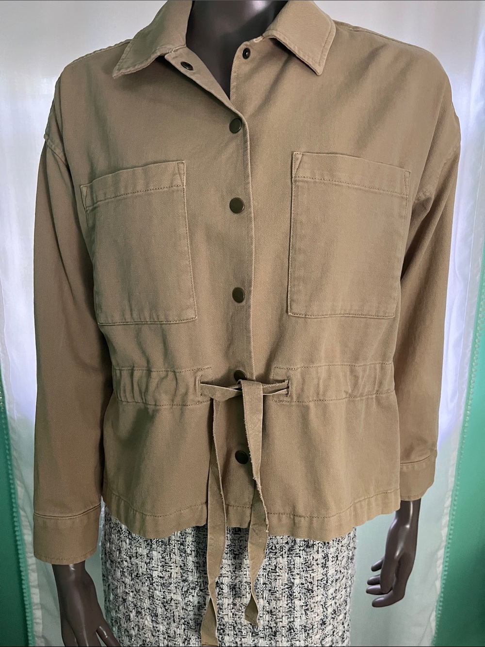 Lucky Brand Tan Drawcord Utility Jacket